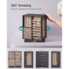 Jewelry Box 360° Rotating, Accessory Organizer with 5 Drawers, Glass Window Spacious - 4 of 4