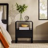 GlasFlength Nightstands Modern Nightstand Bedroom Nightstand Bedside Table with Drawer Open Shelf for Living Room, Black, 19.63"*15.75"*24" - 2 of 4