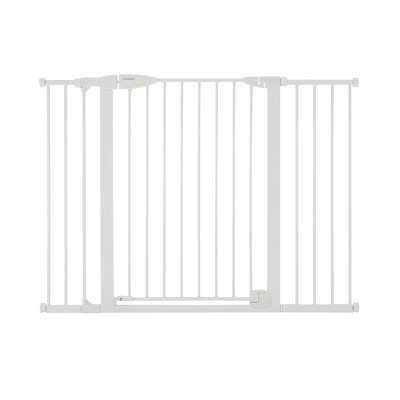 Extra-Wide White Metal Auto-Close Baby Gate