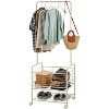 Rolling Laundry Basket with Hanging Rack,Hall Tree Coat Tree, Shoe Rack Organizer,Metal Laundry Hamper Clothes Storage Organizer with Lockable Wheels - 2 of 4