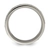 Black Bow Jewelry 8mm Titanium & CZ Brushed & Grooved Standard Fit Band - image 3 of 4