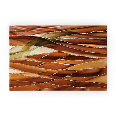 Utart Desert Hot Copper Marble Landscapes Welcome Mat - Society6