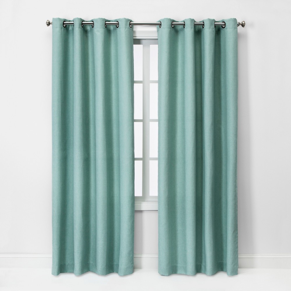 95x54 Solid Light Filtering Curtain Panel Aqua - Threshold was $34.99 now $17.49 (50.0% off)