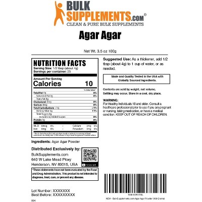 BulkSupplements Agar Agar Powder