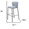 HomeRoots Set of Two 29" Gray And Black Faux Leather And Steel Bar Height Bar Chairs - 3 of 4
