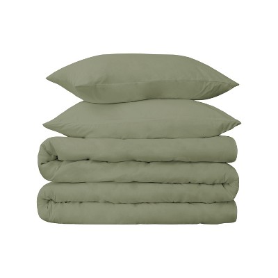650-Thread Count Cotton Solid Duvet Cover and Sham Set by Blue Nile Mills