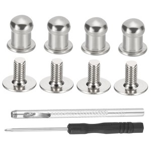 Unique Bargains DIY Craft Zinc Alloy Screw-on Design Rivets Spikes with Punch & Screwdriver 30 Sets - 1 of 4
