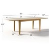 Expandable Dining Table, Rectangular Natural Finish Table, Modern Extendable Kitchen Table for Family Meals, Dinner Parties-Tanpinhause - 4 of 4