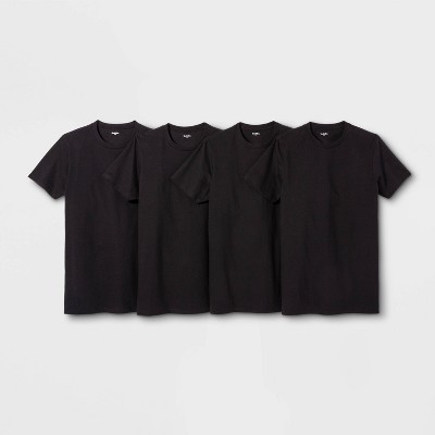 Men's Short Sleeve 4pk Crewneck T-shirt - Goodfellow & Co™ Black L : Target