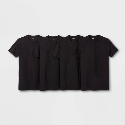 Men's Short Sleeve 4pk Crewneck T-Shirt - Goodfellow & Co™ Black XL