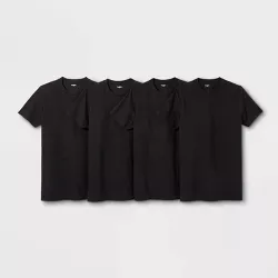 Men's Short Sleeve 4pk Crew-Neck T-Shirt - Goodfellow & Co™ Black S