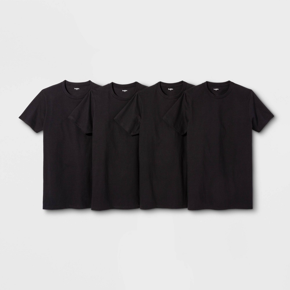 Men's Short Sleeve 4pk Crew-Neck T-Shirt - Goodfellow & Co™ Black M
