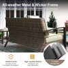 Heynemo 2 Pieces Patio Sofa with Coffee Table, Weather Rattan Chairs with Water-Resistant Cushions & Metal Frame, Outdoor Rocking Chairs - 2 of 4