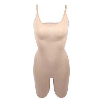 Assets By Spanx Women's Flawless Finish Shaping Micro Low Back Cupped Bodysuit  Shapewear - Neutral M : Target