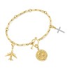 Ross-Simons 18kt Gold Over Sterling Charm-Compatible Paper Clip Link Toggle Bracelet - 3 of 4
