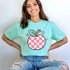 Simply Sage Market Women's Checkered Apple Stars Short Sleeve Garment Dyed Tee - 2 of 4