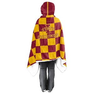 NCAA Iowa State Cyclones Checkered Faux Shearling Throw Blanket - 1 of 2