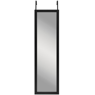 Americanflat Over The Door Full Length Floating Mirror Durable Shatterproof Glass with MDF Frame - 12" x 48"