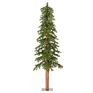 Vickerman Natural Bark Alpine Artificial Christmas Tree Set PreLit - 1 of 4