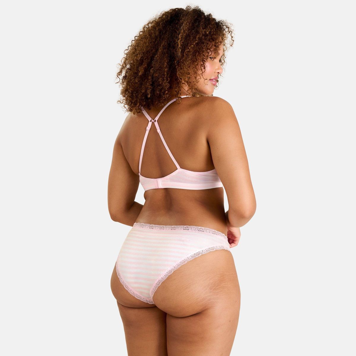 fresh collection by Fruit of the Loom Women's Fresh Cotton Triangle Bralette and Bikini Underwear Set - thumbnail 7