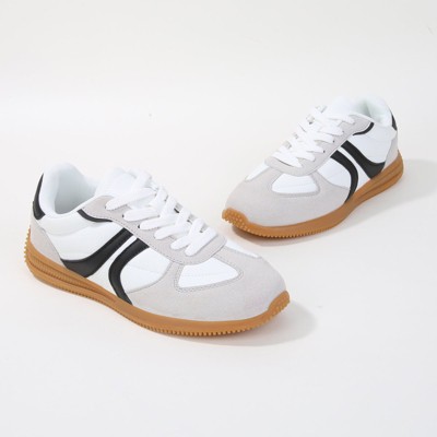 Женские кроссовки BERNESS Women's Lorna Stripe Suede Accents Retro Sneakers Beige 8 — фото 3