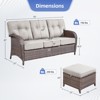 Buenhomino 3 Pieces Patio Furniture Sofa Set-Outdoor Wicker Patio Couch with Multifunctional Ottoman and All-Weather Patio Conversation Set - 4 of 4