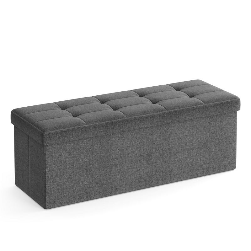 SONGMICS 43 Inches Folding Storage Ottoman Bench Bedroom Bench with Storage Holds up to 660 lb Dark Gray, 1 of 7
