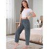 INSPIRE CHIC Women's Pajama Bottoms Fleece Elastic Waistband Loungewear Warm & Soft Long Pants - 3 of 4