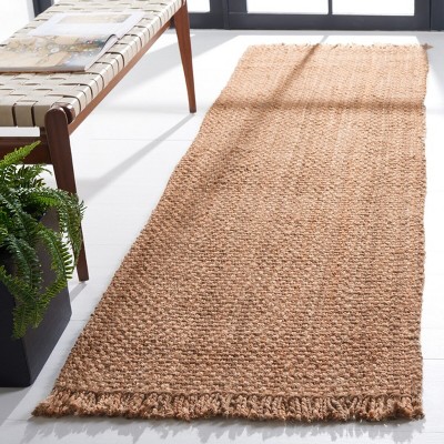 Natural Jute 2'6" x 12' Braided Runner Rug