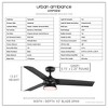 Urban Ambiance Luxury Contemporary Ceiling Fan 13.505''H x 52''W,  Midnight Black Finish,  Tamworth Collection, UHP9351 - 3 of 4