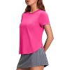 Pinspark Workout Tops for Women UPF 50+ Yoga Shirts Short Sleeve Athletic Tops with Side Slits Running Gym Tee Top Loose Fit - 3 of 4