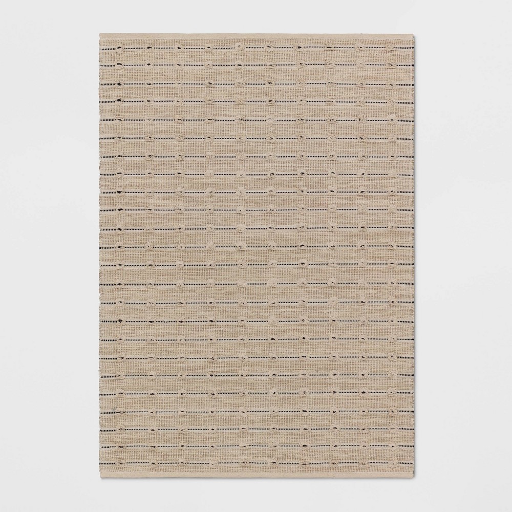 5'x7' Woven Striped Flatweave Rug Black/Cream - Threshold