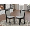 East West Furniture,Mid Century Dining Chairs - Shitake Linen Fabric Seat and High Chair Back(Set of 2) - 2 of 4