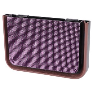 Unique Bargains Car Trash Can Foldable Back Seats Rhinestone Plastic Trash Bin Pink Black 1 Pcs - 1 of 4