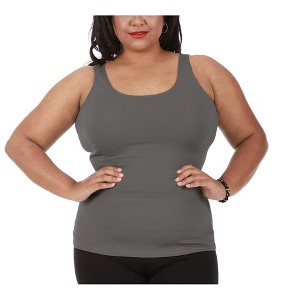 InstantFigure Curvy Plus Size Casual Scoop Neck Tank Top 168021C - 1 of 4