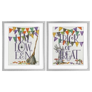 Stupell Industries Spellbound Halloween Phrases 2pc Framed Print Under Glass Set - 1 of 4