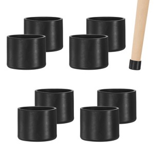 Unique Bargains Non-Slip PVC Chair Leg Caps Floor Protectors for Folding Chairs Black - 1 of 4