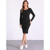 INSPIRE CHIC Women's Round Neck Long Sleeve Button Decor Ribbed Knit Sweater Dress - 4 of 4