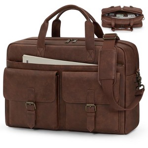 Messenger Bag for Men Leather Laptop Bags Work Computer Briefcase Vintage Mens Satchel Shoulder Bag - 1 of 4