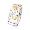 Ross-Simons Sterling Silver and 18kt Gold Over Sterling Celestial Ring With Diamonds - 3 of 4
