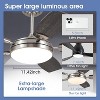 52 inch Modern Ceiling fan with Light,Nickle Downrod with Dual Side Blades,Reversible DC Motor - 3 of 4