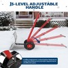 Heavy Duty Snow Shovel with Wheels, 5-Position Angle & Height Adjustable Handle, Sidewalk Yard Snow Plow, Driveway Snow Removal - 4 of 4