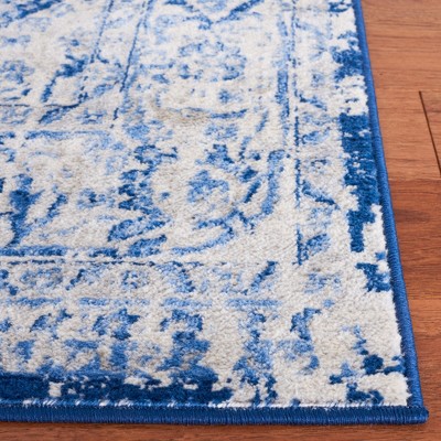 Brentwood Blue and Ivory Hand-Knotted Synthetic Area Rug 4' x 6'