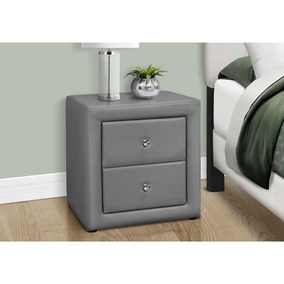 NicBex Contemporary Nightstand Upholstered Bedside Table with Metal Handles Elegant End Table for Bedroom, Living Room