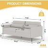 80 in Comfy Couch, 3 Seater Sofa with Metal Legs, Deep Seat Sofa with Grey Linen Fabric Modern Sofa Couch for Living Room, Apparment, Office - 2 of 4