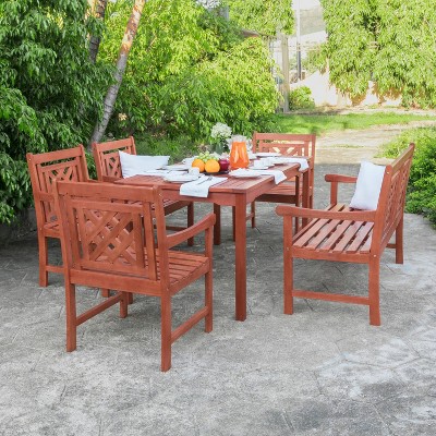 Rectangular wooden garden discount table