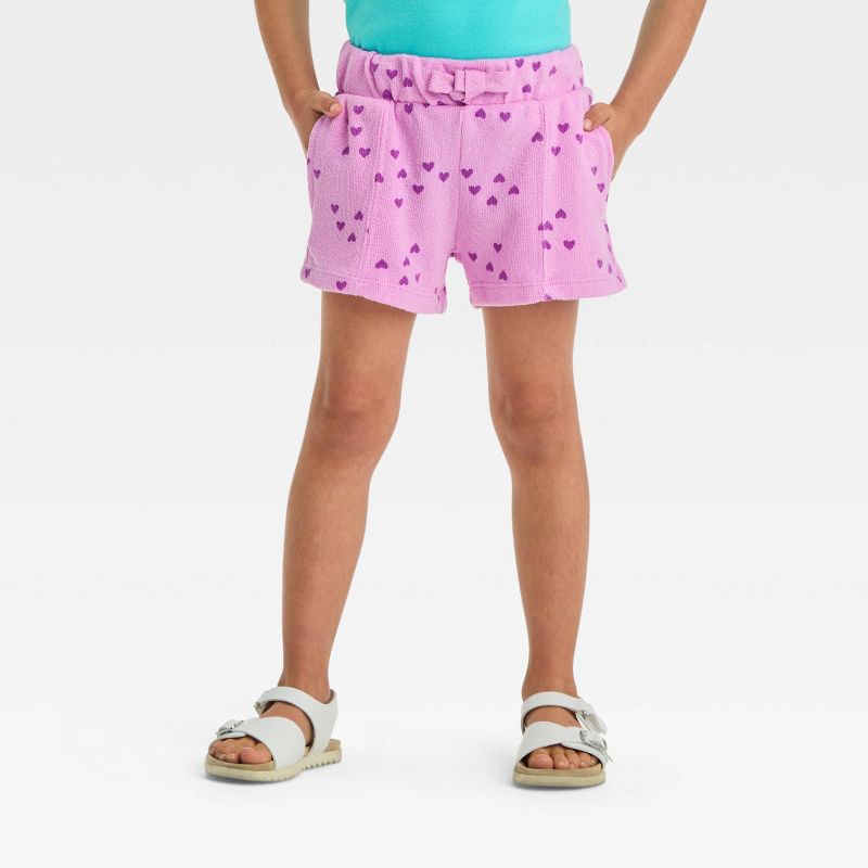 Toddler Girls' Hearts Shorts - Cat & Jack™ Purple, 1 of 5