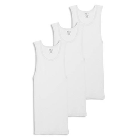 Jockey Men's 100% Cotton Tall Man A-shirt Tank - 3 Pack Xlt White