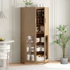 Wooakway 67"H Kitchen Pantry Storage Cabinet with Glass Door and Shelves in Black - 3 of 4