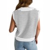 Womens Knit Top Summer V Neck Sleeveless Casual Striped Collar Neck Sweater Vest Tops - 2 of 3